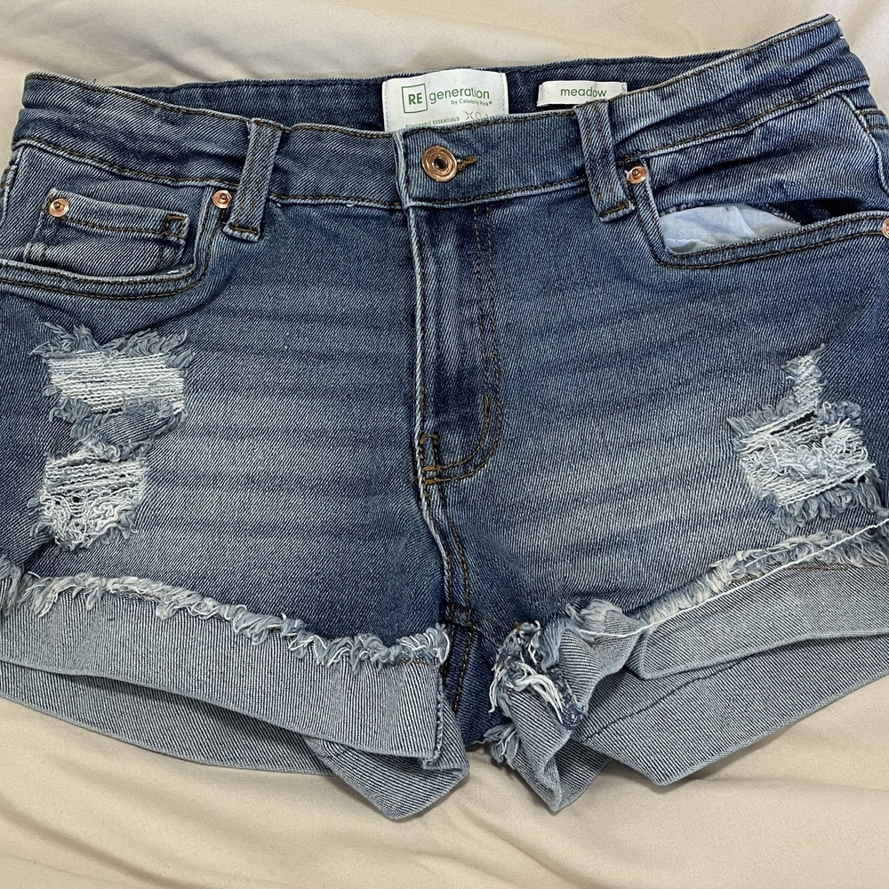 Distressed Denim Shorts